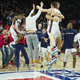 Penn celebrates right after knocking off Villanova, the Wildcats’ first city loss since 2012.